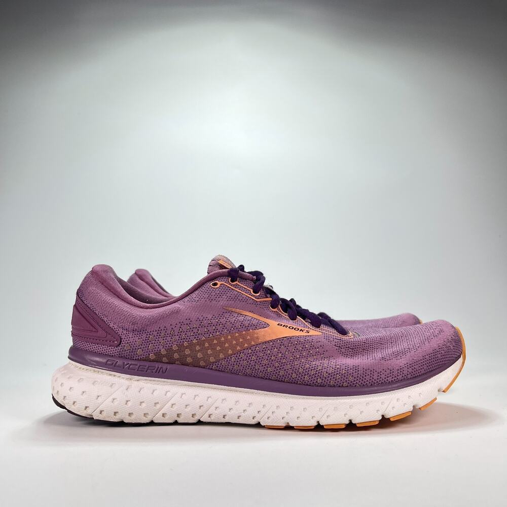 Brooks Glycerin 18 Purple Orange Athletic Running Shoes Women's Size 10